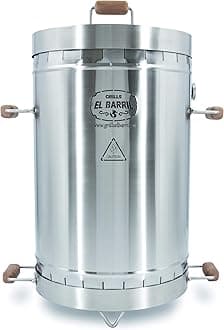 45lbs Smoker Combo, Stainless Steel Barrel Charcoal Smoker – Smoke or , Portable Outdoor Smoker with Even Heat Distribution & ing Accessories