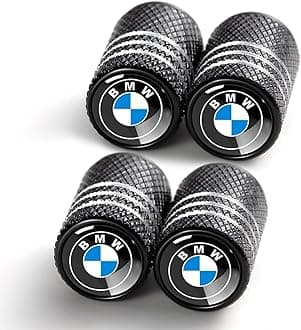 4 Pcs Black Metal Car Wheel Tire Valve Stem Cover,Auto Valve Stem Caps Suitable for BMW X1 X3 M3 M5 X1 X5 X6 Z4 3 5 7 Series Air caps Accessories Black