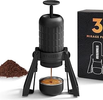 STARESSO Tragbare Espressomaschine Kaffeemaschine Manuelle Espress Maker Kaffeemaschine mit Abnehmbarem Ständer für Camping Hiking Travel, Zuhause (PRO) (Sp300 Plus)