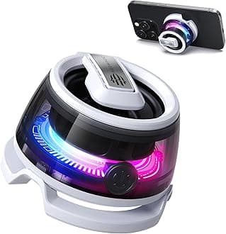 RedMagic Mini Phone Stand with Bluetooth Speaker, BT 5.3, RGB Light, Game/Music Mode, Wireless Portable Magnetic Speaker for Golf Cart, Travel, Shower, Outdoors or Metal Surface