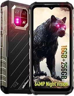 Ulefone Armor 22 Rugged Phone, IP68/IP69K, 64MP Wide-Angle & 64MP Night Vision Camera, 6.58”FHD+ 120Hz Display, 16GB+256GB MTK Helio G96, 6600mAh, 33W Fast Charging, Android 14, IR Blaster - Black