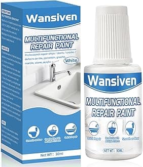 Enamel Touch Up Paint 30 ml, White Touch Up Paint Pen for Kitchen Appliances & Bathroom, Multi-purpose touch-up paint for Radiator, Metal, Ceramic, Fridge, Sink, Furniture, Wall (Glossy)