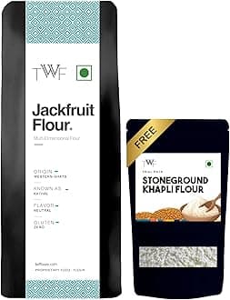 TWF Assam Raw Jackfruit Flour 500g + 100g Khapli Free | 100% Kathal Atta | Grown in Assam’s Limited Yield Jackfruit Farms with More Care | Gluten-Free | Zero Bitterness | Helps Control Sugar | 500g