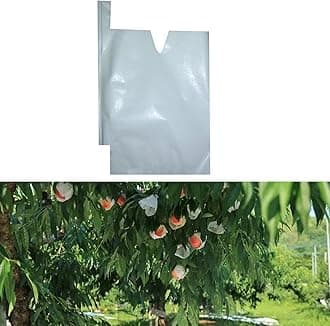 HouWanA Fruit Protection Paper Bags - 100pcs White Protection Covers 6.2x7.7inch, Orchard, Frost, Plants (16x20)