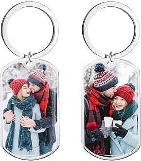 Custom Keychain With Picture, Photo Keychain Personalized With Photos Text Gift, Customized Photo Key Chain
