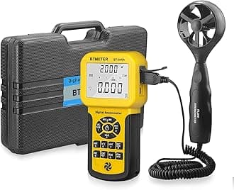 BT-846A Pro HVAC Anemometer Measures Wind Speed Flow Temperature CFM Air Flow Velocity Meter with Backlight MAX MIN AVG