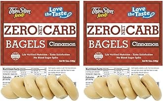 ThinSlim Foods Keto Bagels | Keto Bread Alternative | Low Carb Cinnamon, 2 Pack (6 Diet Bagels Per Keto Friendly Food Pack)