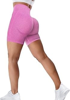 YEOREOSeamless High Waisted Shorts for Women Smile Contour Biker Shorts Gym Yoga Workout