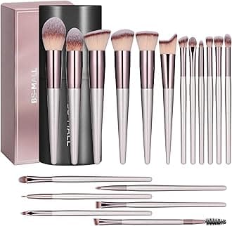 BS-MALL Makeup Brush Set 18 Pcs Premium Synthetic Foundation Powder Concealers Eye shadows Blush Makeup Brushes with black case