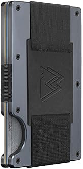 Mountain Voyage CoMinimalist Cash Strap Wallet - Slim RFID Blocking Wallet for Men & Women - Scratch Resistant, Credit Card Holder, Easily Removable Money & Cards, Aluminium Wallet (Matte Grey)