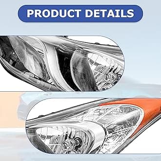 Left And Right Pair Headlight Halogen Headlamp W/o Bulb Compatible With Hyundai Elantra 2011 2012 2013 92101-3Y000 HY2502161