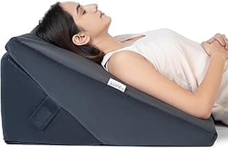 FOVERA Wedge Pillow Memory Foam, Adjustable Bed Wedge Cushion for Back Support, Sleeping, Acid Reflux, GERD, Snoring, Pregnancy, Post-Surgical Recovery (Dark Grey, XL - 24 x 24 x 12 Inch)