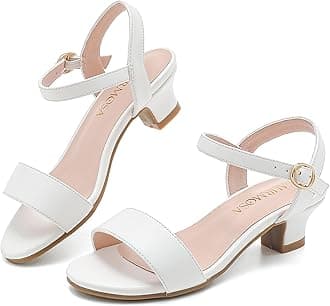 LAURMOSAGirls Sandals Grils Dress Shoes Wedding Party Open Toe Glitter High Heels for Little Big Kids Toddler