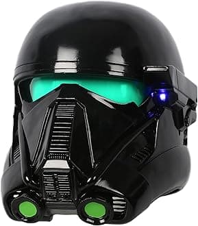 White Resin Helmet for Adults with Black Full Face Mask Cosplay Cotume Men Co...