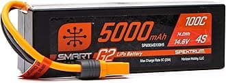 Spektrum 14.8V 5000mAh 4S 100C Smart G2 Hardcase LiPo Battery: IC5, SPMX54S100H5