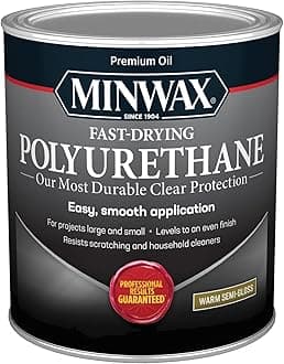 Minwax 63005 Fast Drying Polyurethane Clear Semi-Gloss Finish, Quart by Minwax