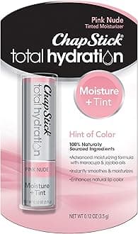 ChapStick Total Hydration Moisture + Tint Pink Nude Tinted Lip Balm Tube, Tinted Moisturizer - 0.12 Oz