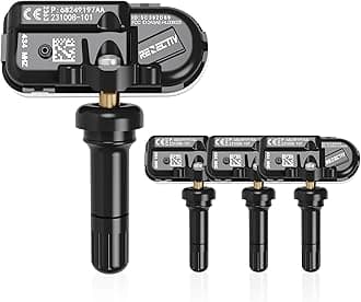 TPMS Sensor 4Pack, 433Mhz Tire Pressure Monitor Sensors Compatible with 2014-2022 RAM 1500 2500 3500 4500 5500 Jeep Chreokee Replace OE#68249197AA 68239720AA 68157568AA