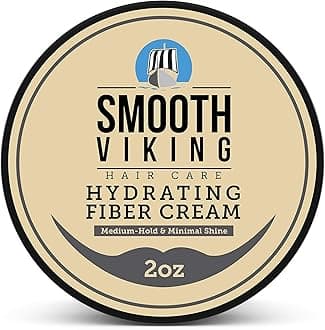 Smooth Viking Hydrating Fiber Cream for Men - Hair Gel with Flexible Styling, 2oz - Improves Hair Health, Natural Scent, Minimal Shine, Dairy-Free - Hair Fiber for Damaged & Thinning Hair