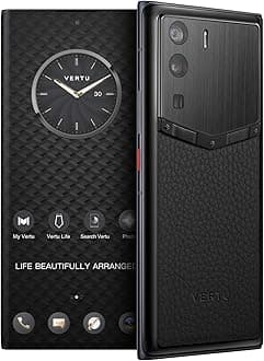 METAVERTU Web 3.0 Calfskin 5G Phone, Unlocked Android Smartphone, Secure Encrypted, Double Systems, 64MP Camera, 144Hz AMOLED Curved Display, Dual SIM, Fast Charge (Full Leather, Black, 18G+1T)