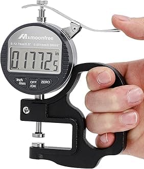 Digital Thickness Gauge 0.001mm/0.00005" | 0-12.7mm/0.5" Electronic Micrometer Thickness Meter with LCD Display Unit Conversion