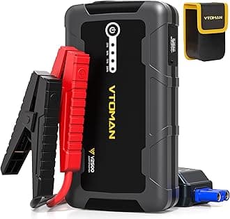 VTOMAN V2500 Car Jump Starter,2500A 12000mAh Car Battery Booster Jump Starter(Up to 8.0L Gas or 6.0L Diesel Engine),Power Bank with LED Flashlight,Quick Charge,15V DC Port