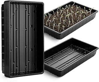 Mr. Pen- Plastic Growing Trays, 10 Pack, Black, 17”x10”, Plant Tray, Seed Tray, Seedling Tray, Propagation Tray, Plant Trays for Seedlings, Seedling Starter Trays, Microgreens Growing Trays