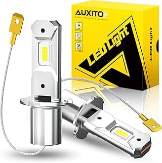 "AUXITO H3 LED Bulb, 16,000LM 600% Super Brighter, 10 Years Lifespan, 1:1 Size Plug-n-Play, 100% Perfect Installation, H3 LED Fog Light Bulb for Fog Lamp, DRL, Canbus Ready, Pack of 2".
