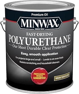 Minwax Fast Drying Polyurethane Protective Wood Finish, Clear Semi-Gloss, 1 Gallon
