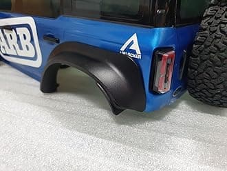 H-TECH RC 1/10 CNC Aluminum Metal ''Raptor Type Fender Flare'' For Traxxas TRX4 Ford New 2021 Bronco Accessories, Black, 1:10 Scale