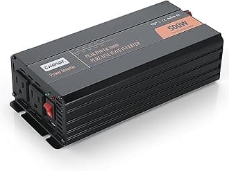 500W Pure Sine Wave Inverter 12V DC to 120V AC Converter for Home, RV, Truck, Off-Grid Solar Power Inverter with Built-in 5V/2.1A USB, Reliable Cable, Remote Controller