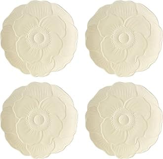 897770 Butterfly Meadow Floral Accent Plates, Yellow, Set of 4
