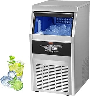 VEVOR Commercial Ice Maker Machine, 110LBS/24H Ice Machine with 22lbs Storage Capacity, 40 Ice Cubes Ready in 12-15 Minutes, Countertop Ice Maker for Home, Office, Restaurant
