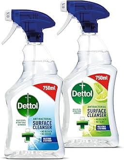 Dettol Antibacterial Disinfectant Surface Cleaner | Original + Mint and Lime Fragrance | Pack of 2 | 2 x 750ml