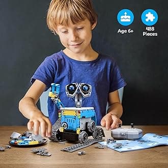Robot Building Kit with Remote Control STEM Gifts for Kids Boys Ages 8-14, Technic Coding Robotic Toys for Teen‘s Birthday, Build 5in1 Models with 488 Pieces