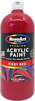 RoseArt Acrylic Paint Fiery Red 32oz Bottle, Acrylic Paint for School Projects, Arts & Crafts, Drawing & Painting