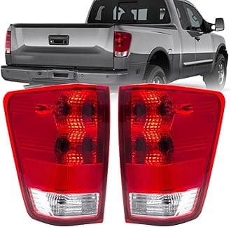Tail Light Compatible with 2004-2015 Nissan Titan without Utility Compartment Model Rear Brake Lamp Left Driver and Right Passenger Side Taillight - Bulb Included