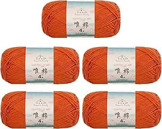 4 ply 60% Cotton 40% Acrylic Yarn - Soft & Durable - 5 x 50g (1.76oz) - 655 Yards for Knitting & Crocheting - Baby Blankets, Amigurumi, Sweaters & More