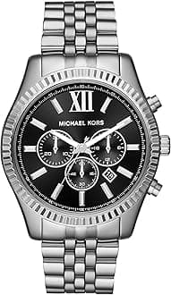 Lexington Watch für Herren, 44mm Quarz-Chronographenwerk mit Edelstahlarmband