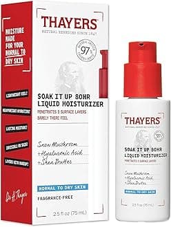 Soak It Up 80HR Liquid Moisturizer, Face Moisturizer with Hyaluronic Acid and Snow Mushroom, Dermatologist Tested Skin Care for Normal to Dry Skin, 2.5 Oz