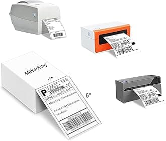 Thermal Labels 4x6, MakerKing Direct Thermal Printer Shipping Label (1000 4x6 Fan-Fold Labels), White Mailing Fanfold Postage Labels Compatible with Rollo, MUNBYN, iDPRT, Zebra Thermal Label Printer