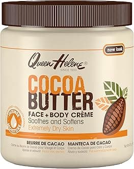 Queen Helene Cocoa Butter Face & Body Cream – Extra Rich Moisturizing Formula for Dry Skin | Softens, Smooths & Restores Radiance | 4.8 oz Jar (3 Pk)