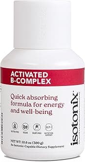 - Activated B Complex – Vegan B Vitamin Supplement for Energy, Stress Relief, and Nervous System Health – Isotonic Drinkable Formula – 90 Servings