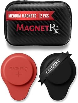 MagnetRX® Neodymium Biomagnetic Magnet Kit – Imanes para Biomagnetismo Médico – Dr Goiz Biomagnetic Therapy Magnets for Bio Magnet Pair – Biomagnetism Magnets with Silicone Covers (Medium | 2 Units)