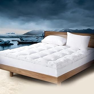 Luxury 4.7-inch (12 cm) hotel mattress topper fluffy and ultra-soft with full fitted skirt to ensure stability, 1250 Gm/m2 (5.5 kg), 5 size available (Queen 160x200)