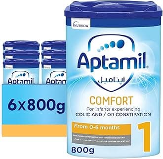 Comfort 1 Infant Formula Milk From 0-6 Months, Dietary Management of Colic & Constipation, Easy To Use Pack, 800g - Pack of 6