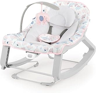 Ingenuity Keep Cozy 3-in-1 Grow with Me Vibrating Baby Bouncer Seat & Infant to Toddler Rocker, Vibrations & -Toy Bar, 0-30 Months Up to 40 lbs (Pink Burst)