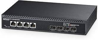 8 Port 10 Gigabit Managed Switch, 4x10G RJ45 Ethernet, 4x10G SFP+, 160Gbps Bandwidth, L3 Web Managed, Metal Small Binardat Network Switch