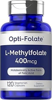 Carlyle L Methylfolate 400 mcg | 120 Vegetarian Capsules | Optimized and Activated Methyl Folate | Non-GMO & Gluten Free Supplement | by Opti-Folate