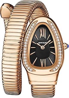 Snake Bracelet Watch for Women, Elegant Bangle Wrist Watch with Flexible Wrap Strap Design, Fashion Jewelry Style Quartz Watch, Adjustable Cuff Watch for Dress & Gift